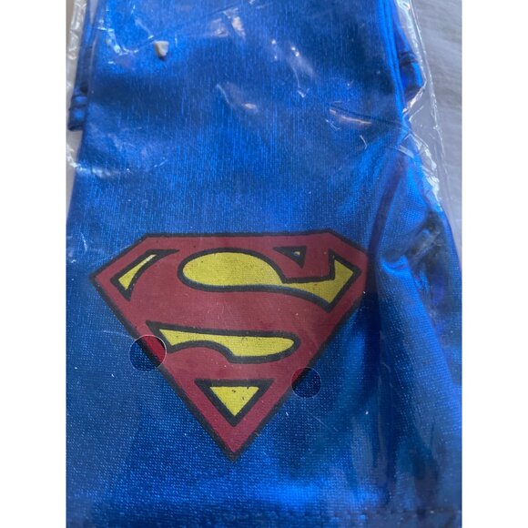 DC Supergirl Adult Gauntlets Blue Metallic Costume Accessories With Superman Log - Picture 7 of 8